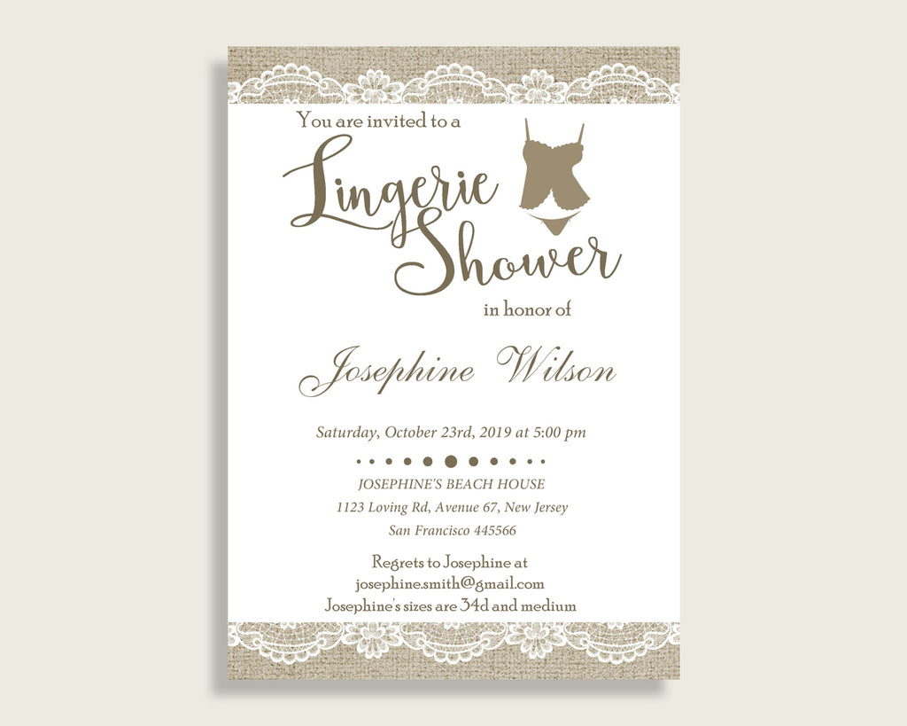 Lingerie Shower Invitation Bridal Shower Lingerie Shower Invitation Burlap And Lace Bridal Shower Lingerie Shower Invitation Bridal NR0BX