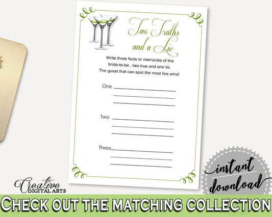Two Truths And A Lie Bridal Shower Two Truths And A Lie Modern Martini Bridal Shower Two Truths And A Lie Bridal Shower Modern Martini ARTAN - Digital Product