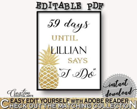 Days Until I Do Bridal Shower Days Until I Do Pineapple Bridal Shower Days Until I Do Bridal Shower Pineapple Days Until I Do Gold 86GZU - Digital Product