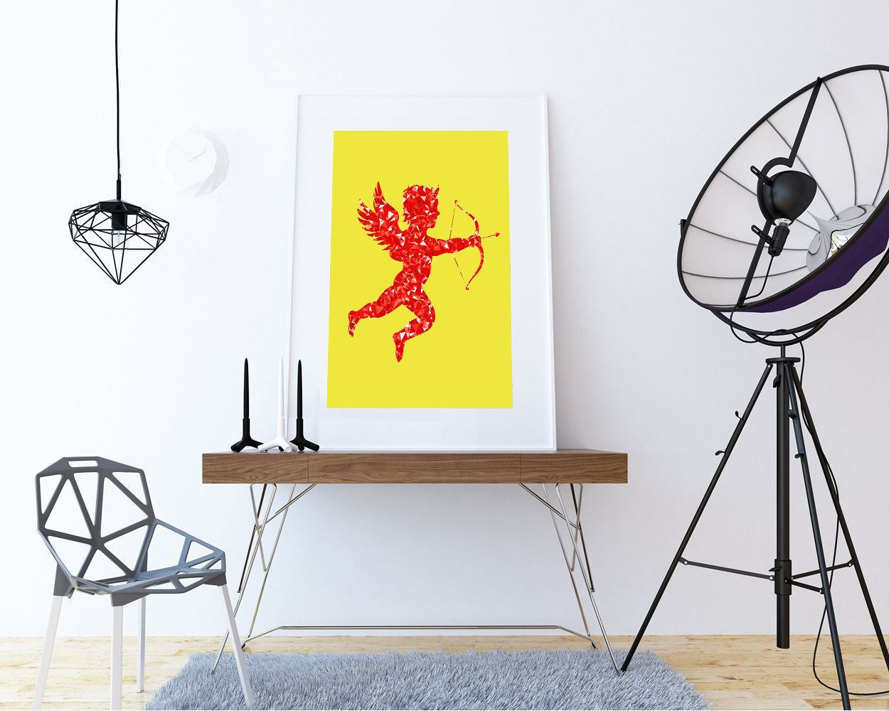 Wall Art Red Cupid Digital Print Red Cupid Poster Art Red Cupid Wall Art Print Red Cupid Love Art Red Cupid Love Print Red Cupid Wall Decor - Digital Download