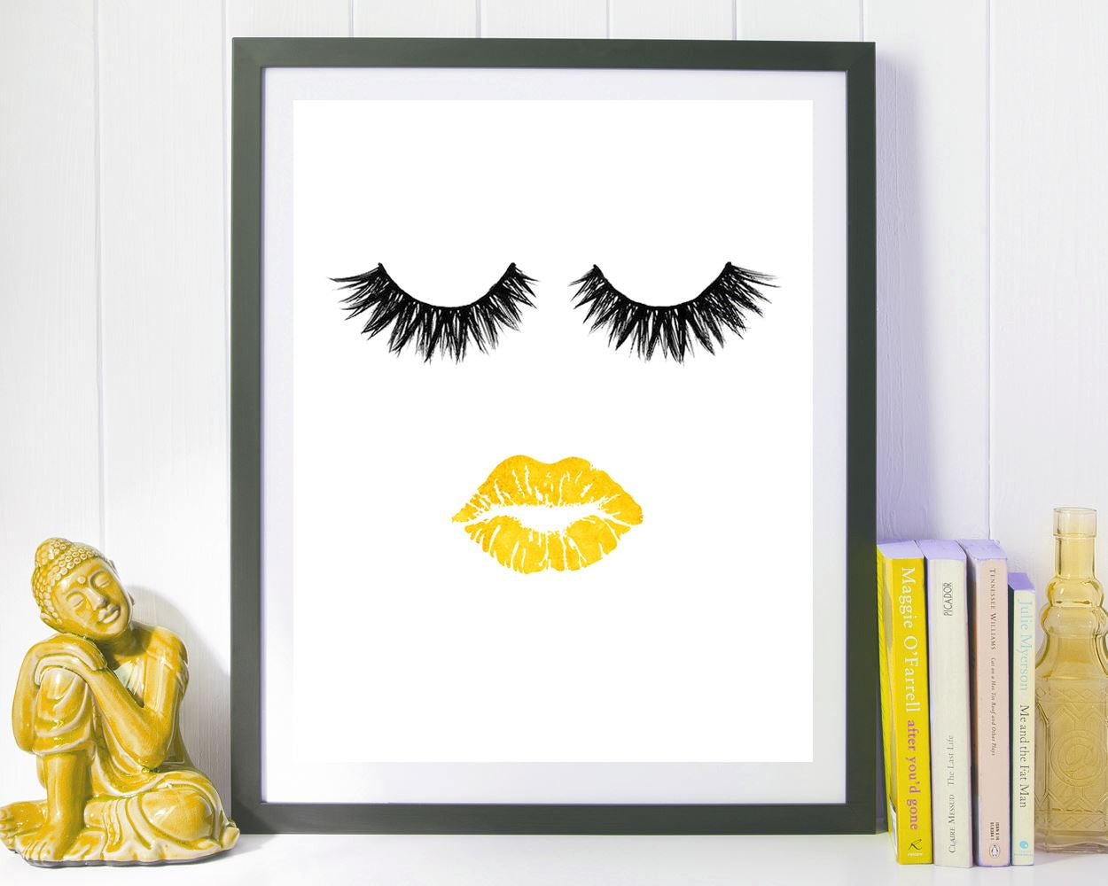 Wall Decor Eyelashes Printable Lips Prints Eyelashes Sign Lips Beauty Art Lips Beauty Print Eyelashes Printable Art Eyelashes gold lips - Digital Download