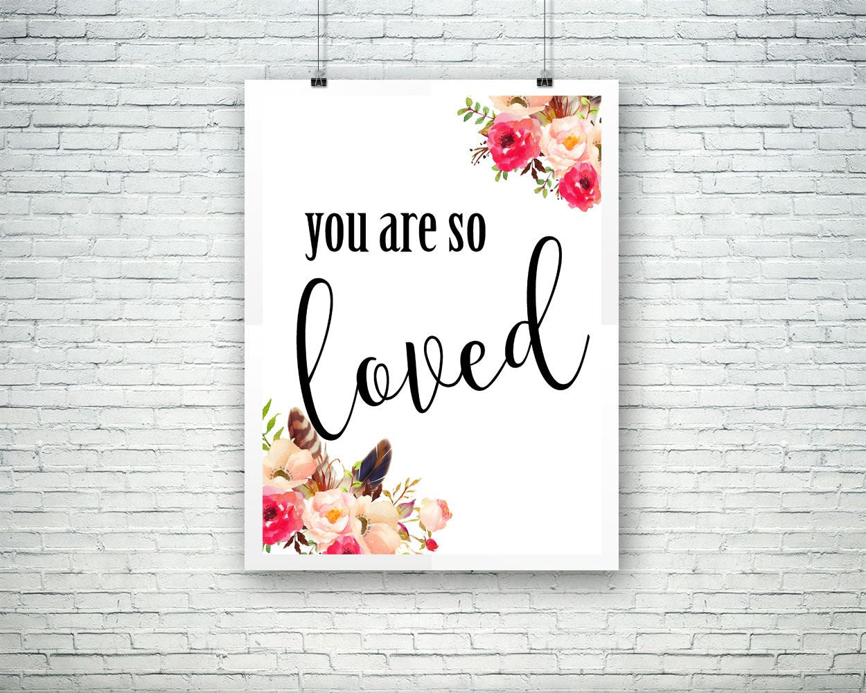 Wall Art You Are So Loved Digital Print You Are So Loved Poster Art You Are So Loved Wall Art Print You Are So Loved Typography Art You Are - Digital Download