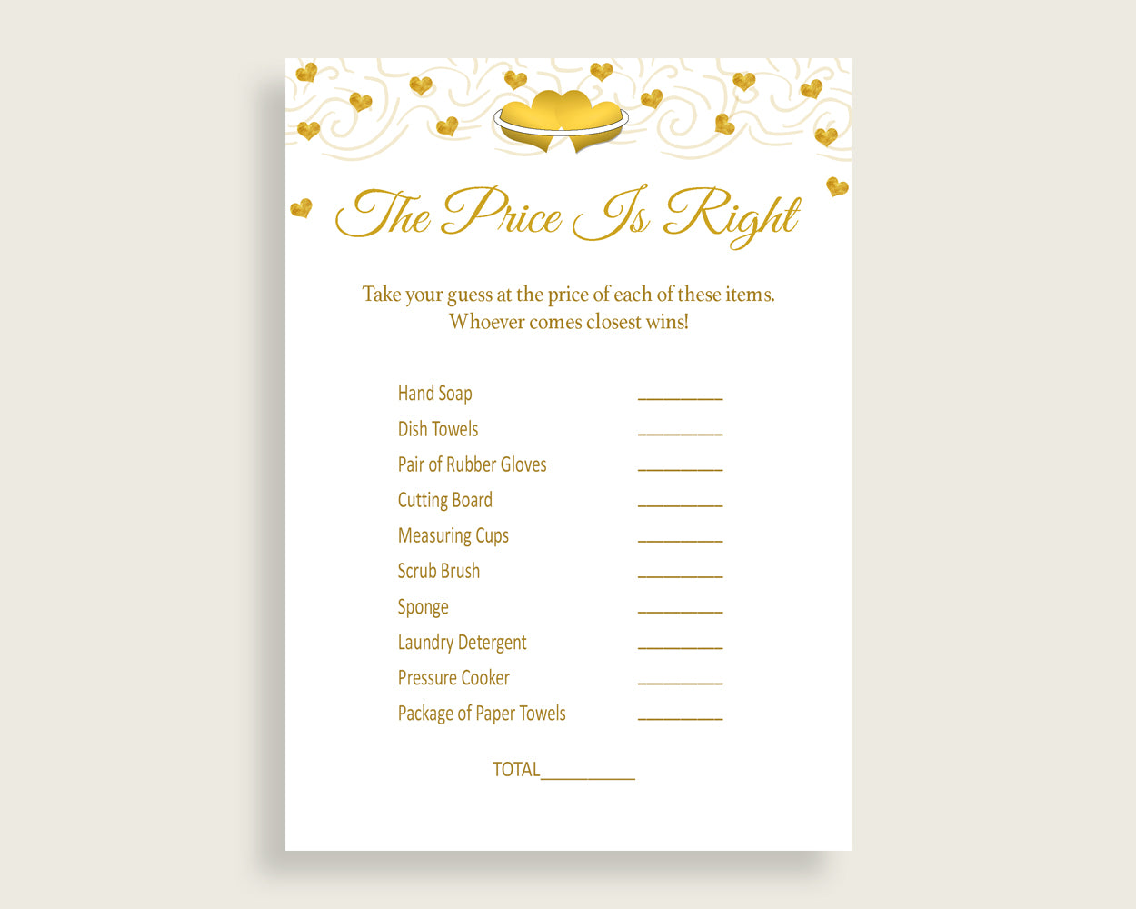 Price Is Right Bridal Shower Price Is Right Gold Hearts Bridal Shower Price Is Right Bridal Shower Gold Hearts Price Is Right White 6GQOT