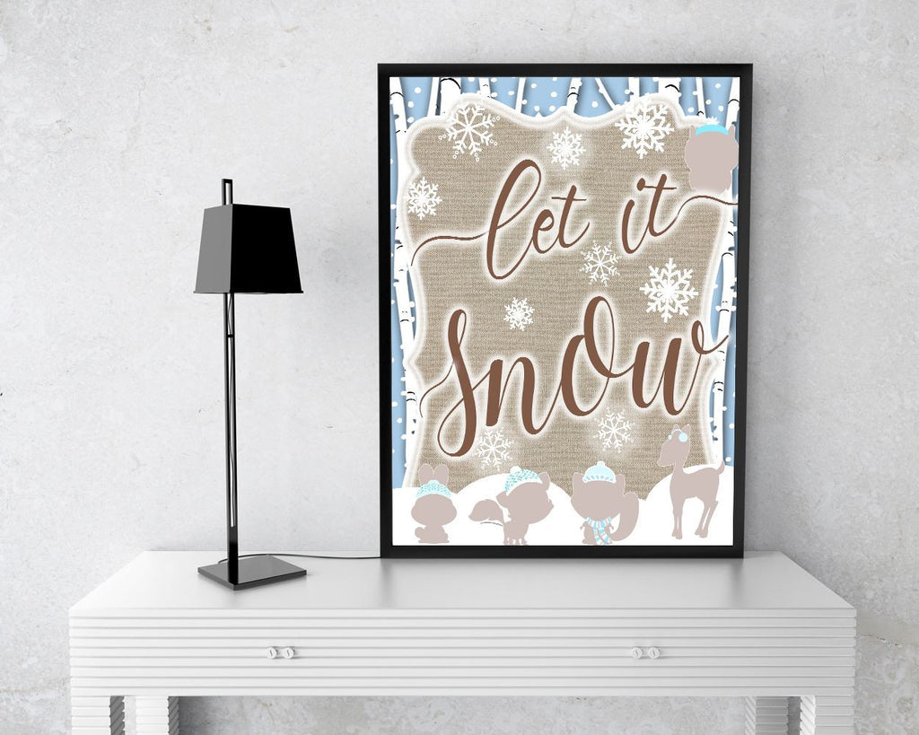 Wall Decor Let It Snow Printable Let It Snow Prints Let It Snow Sign Let It Snow Winter Art Let It Snow Winter Print Let It Snow Printable - Digital Download