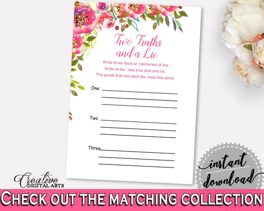Two Truths And A Lie Bridal Shower Two Truths And A Lie Spring Flowers Bridal Shower Two Truths And A Lie Bridal Shower Spring Flowers UY5IG - Digital Product