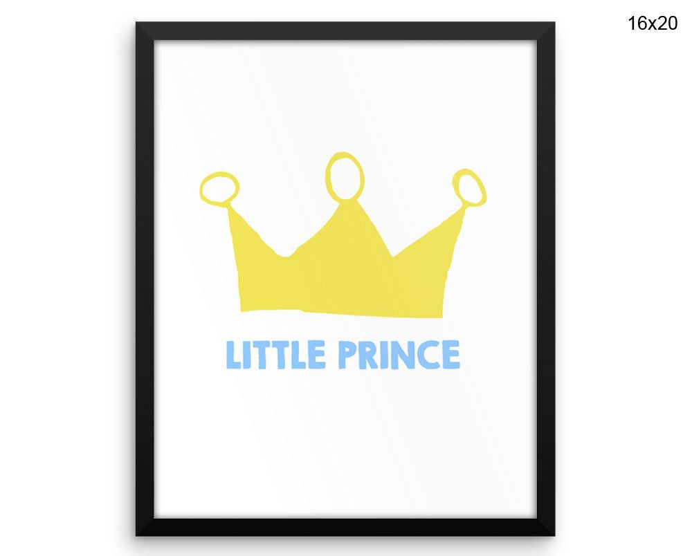 Prince Crown Print, Beautiful Wall Art with Frame and Canvas options available  Decor