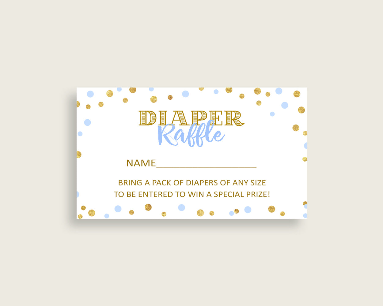 Diaper Raffle Baby Shower Diaper Raffle Confetti Baby Shower Diaper Raffle Blue Gold Baby Shower Confetti Diaper Raffle party theme cb001