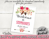Bohemian Flowers Bridal Shower Bridal Shower Welcome Sign Editable in Pink And Red, photo props, most popular, party decor, prints - 06D7T - Digital Product