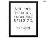 Giver Print, Beautiful Wall Art with Frame and Canvas options available Typography Decor