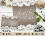 Traditional Lace Bridal Shower Drop Your Panties in Brown And Silver, the panty game, country theme, shower activity, party theme - Z2DRE - Digital Product