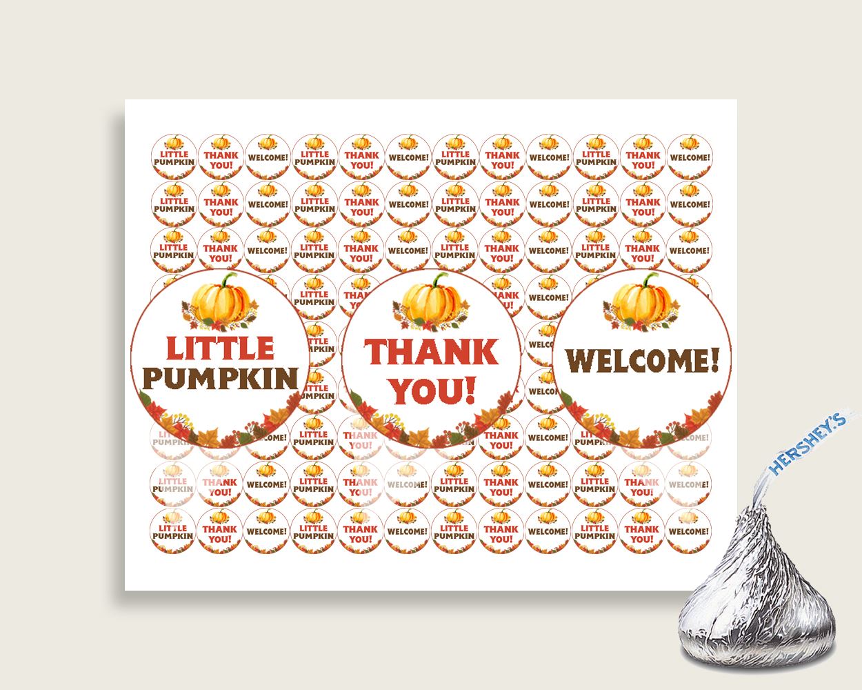 Hershey Kisses Baby Shower Hershey Kisses Fall Baby Shower Hershey Kisses Baby Shower Pumpkin Hershey Kisses Orange Brown pdf jpg BPK3D - Digital Product