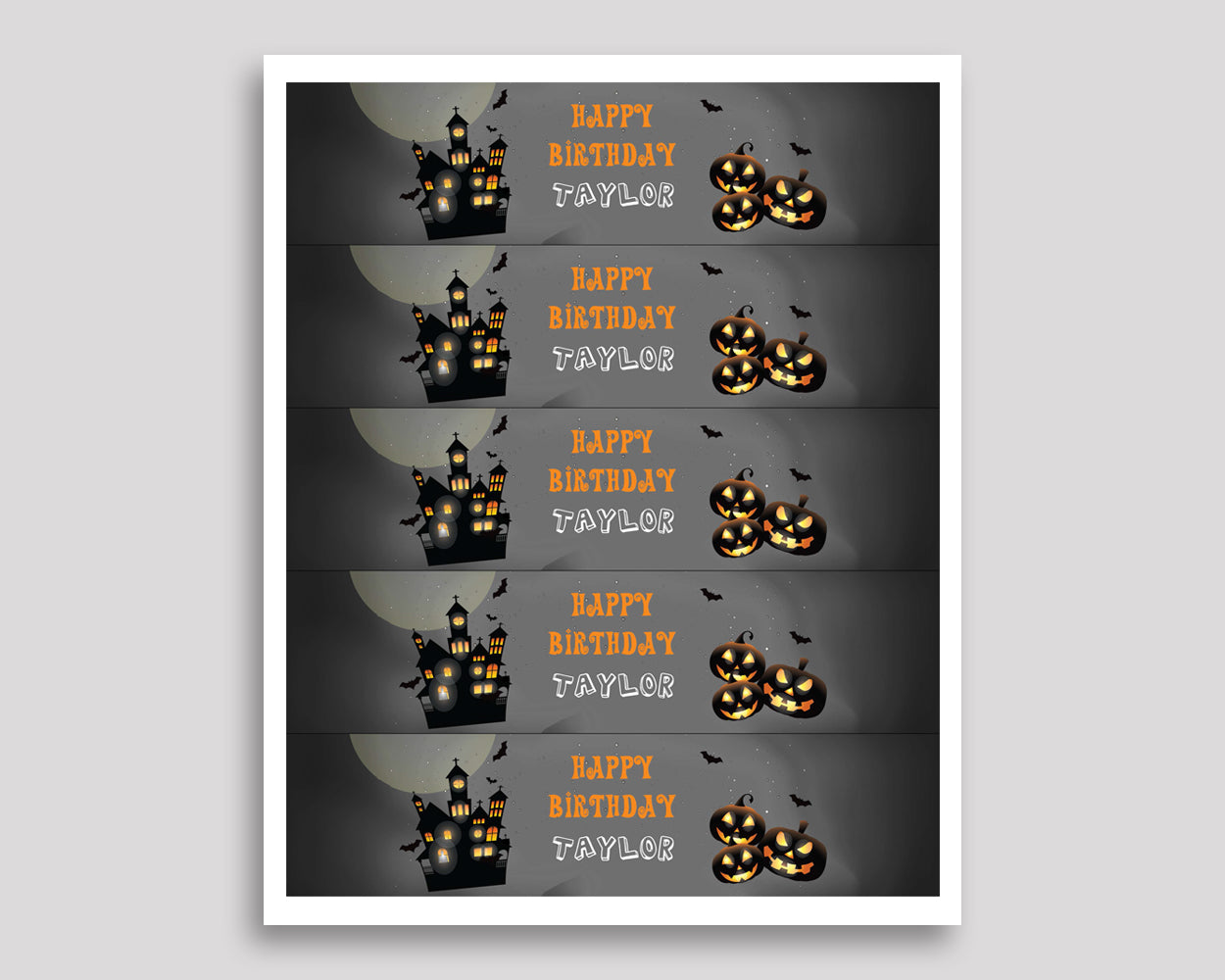 Printable Halloween Water Bottle Labels, Halloween Bash Bottle Wraps, Black Orange Halloween Birthday, Halloween Bash Editable Labels LXRNF