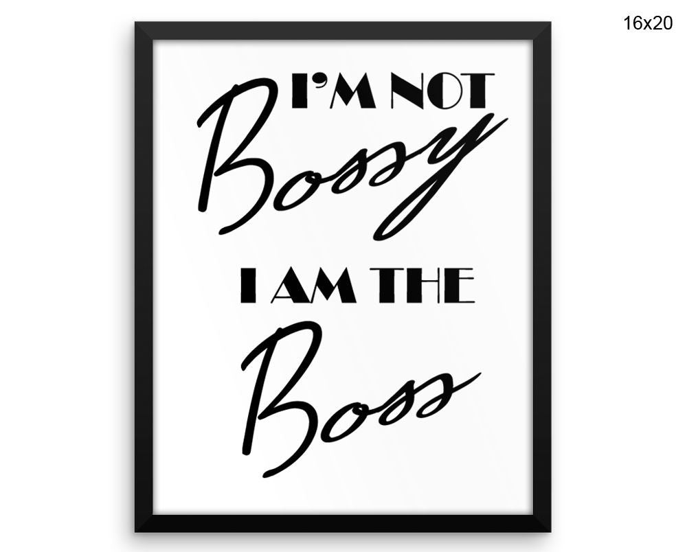 Boss Bossy Print, Beautiful Wall Art with Frame and Canvas options available Kitchen Decor