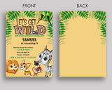 Animals Birthday Invitation Safari Birthday Party Invitation Animals Birthday Party Safari Invitation Boy Girl wild animals, backside 483QC - Digital Product