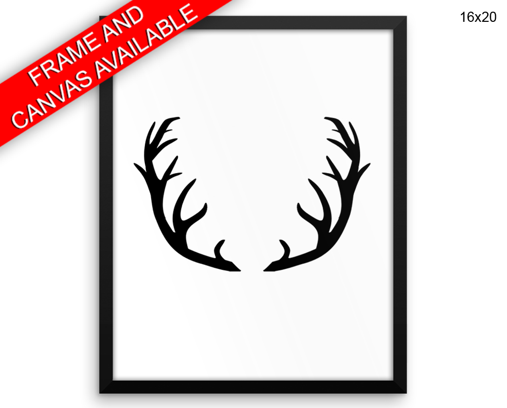 Antlers Print, Beautiful Wall Art with Frame and Canvas options available  Decor