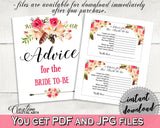 Bohemian Flowers Bridal Shower Advice For The Bride To Be in Pink And Red, instructions for bride, tribe shower, bridal shower idea - 06D7T - Digital Product