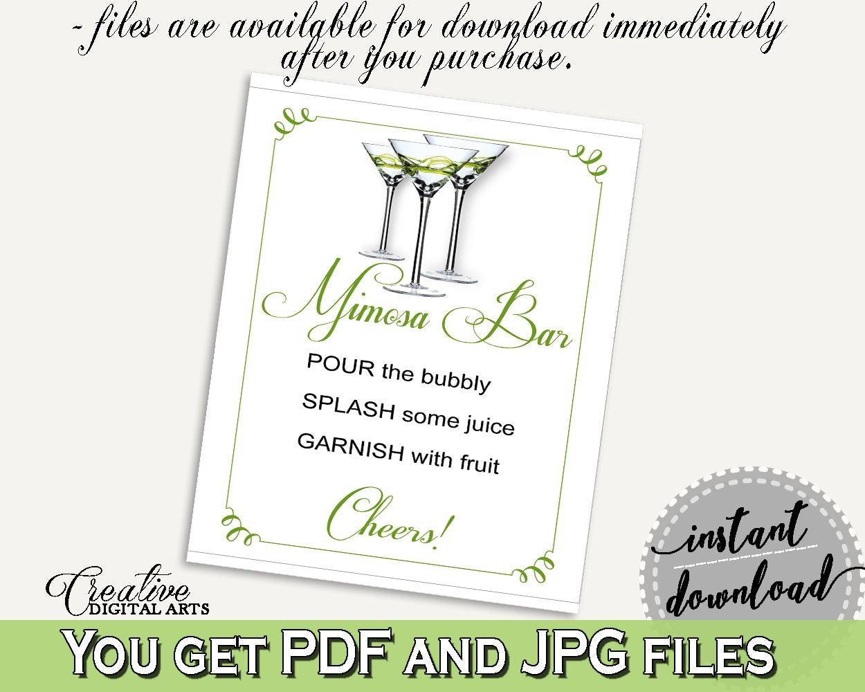 Mimosa Bar Sign Bridal Shower Mimosa Bar Sign Modern Martini Bridal Shower Mimosa Bar Sign Bridal Shower Modern Martini Mimosa Bar ARTAN - Digital Product