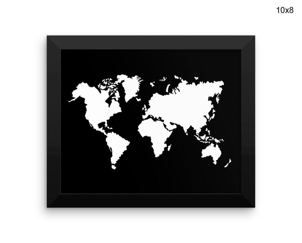 World Map Print, Beautiful Wall Art with Frame and Canvas options available Home Decor