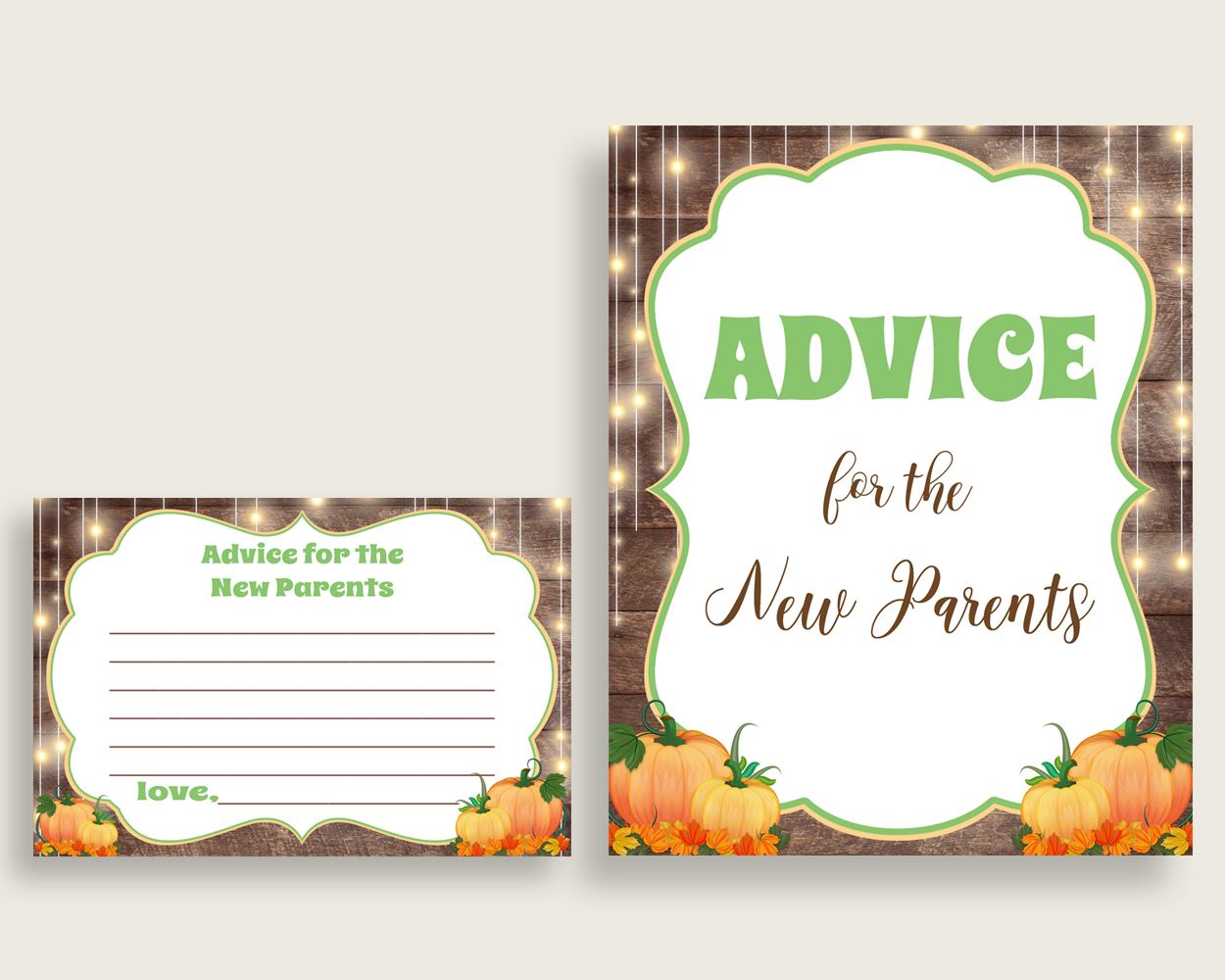 Advice Cards Baby Shower Advice Cards Autumn Baby Shower Advice Cards Baby Shower Autumn Advice Cards Brown Orange party plan 0QDR3 - Digital Product