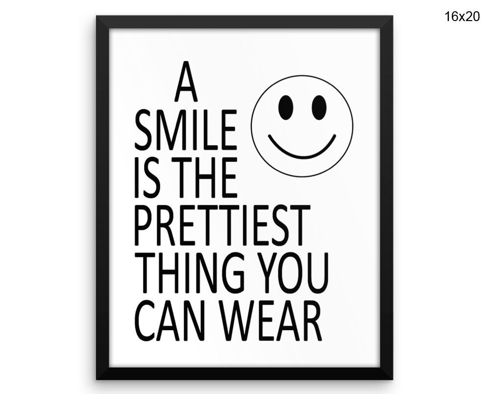 Smile Smiley Print, Beautiful Wall Art with Frame and Canvas options available Dentist Decor