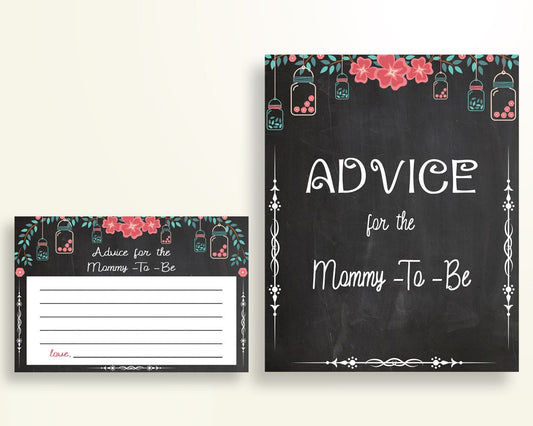 Advice Cards Baby Shower Advice Cards Chalkboard Baby Shower Advice Cards Baby Shower Chalkboard Advice Cards Black Pink party theme NIHJ1 - Digital Product