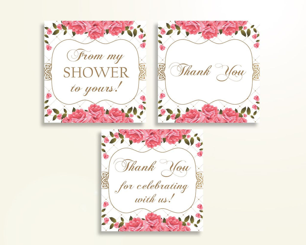 Thank You Tags Baby Shower Thank You Tags Roses Baby Shower Thank You Tags Baby Shower Roses Thank You Tags Pink White prints U3FPX - Digital Product