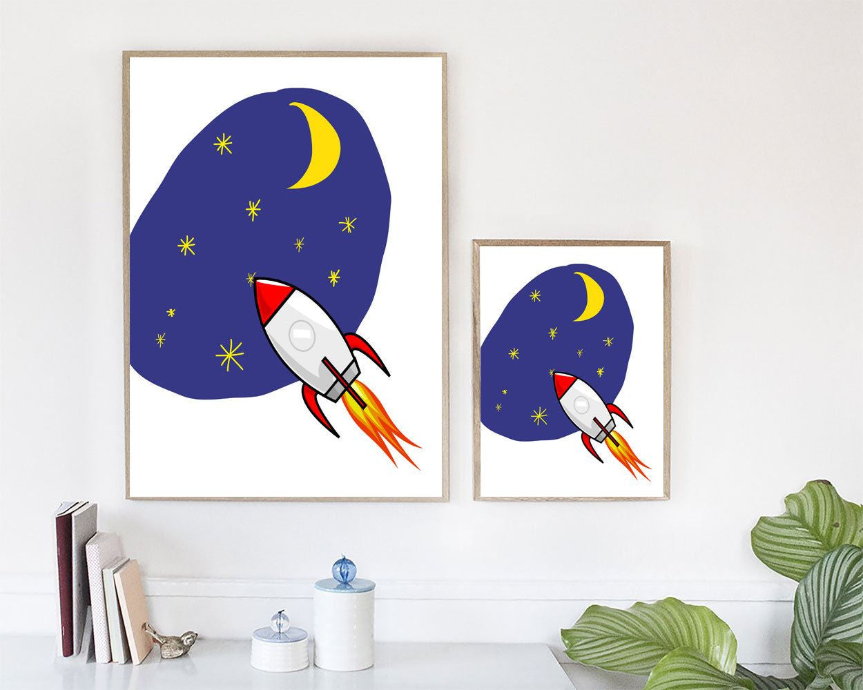 Wall Decor Space Printable Rocket Prints Space Sign Rocket Nursery Art Rocket Nursery Print Space Printable Art Space stars - Digital Download