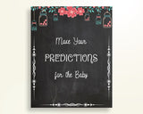 Baby Predictions Baby Shower Baby Predictions Chalkboard Baby Shower Baby Predictions Baby Shower Chalkboard Baby Predictions Black NIHJ1 - Digital Product