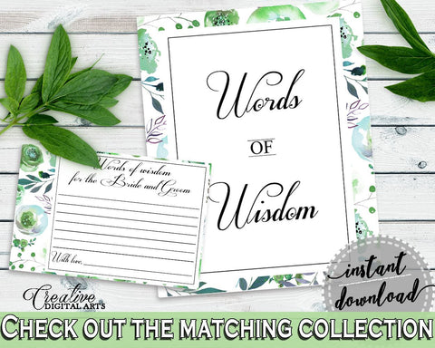 Words Of Wisdom Bridal Shower Words Of Wisdom Botanic Watercolor Bridal Shower Words Of Wisdom Bridal Shower Botanic Watercolor Words 1LIZN - Digital Product