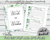 Words Of Wisdom Bridal Shower Words Of Wisdom Botanic Watercolor Bridal Shower Words Of Wisdom Bridal Shower Botanic Watercolor Words 1LIZN - Digital Product