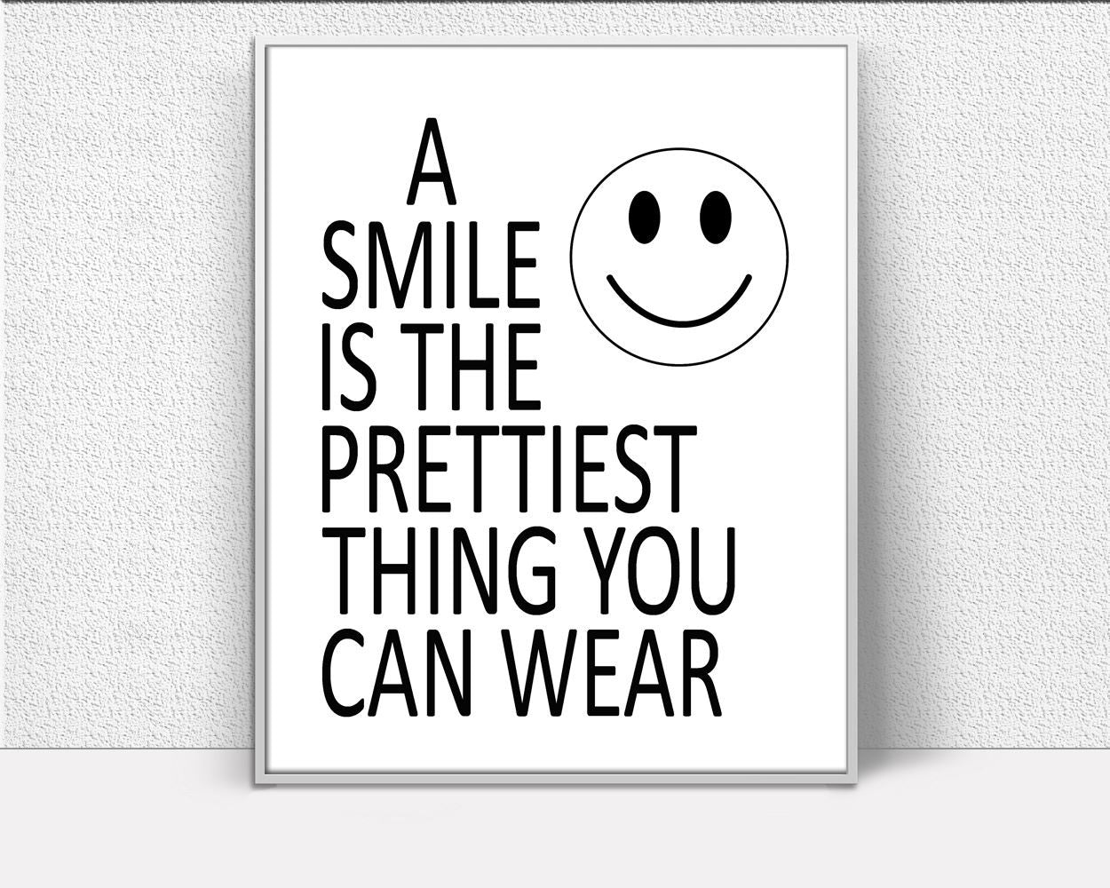 Wall Decor Smiley Printable Smile Prints Smiley Sign Smile Dentist Art Smile Dentist Print Smiley Printable Art Smiley Black And White Smile - Digital Download