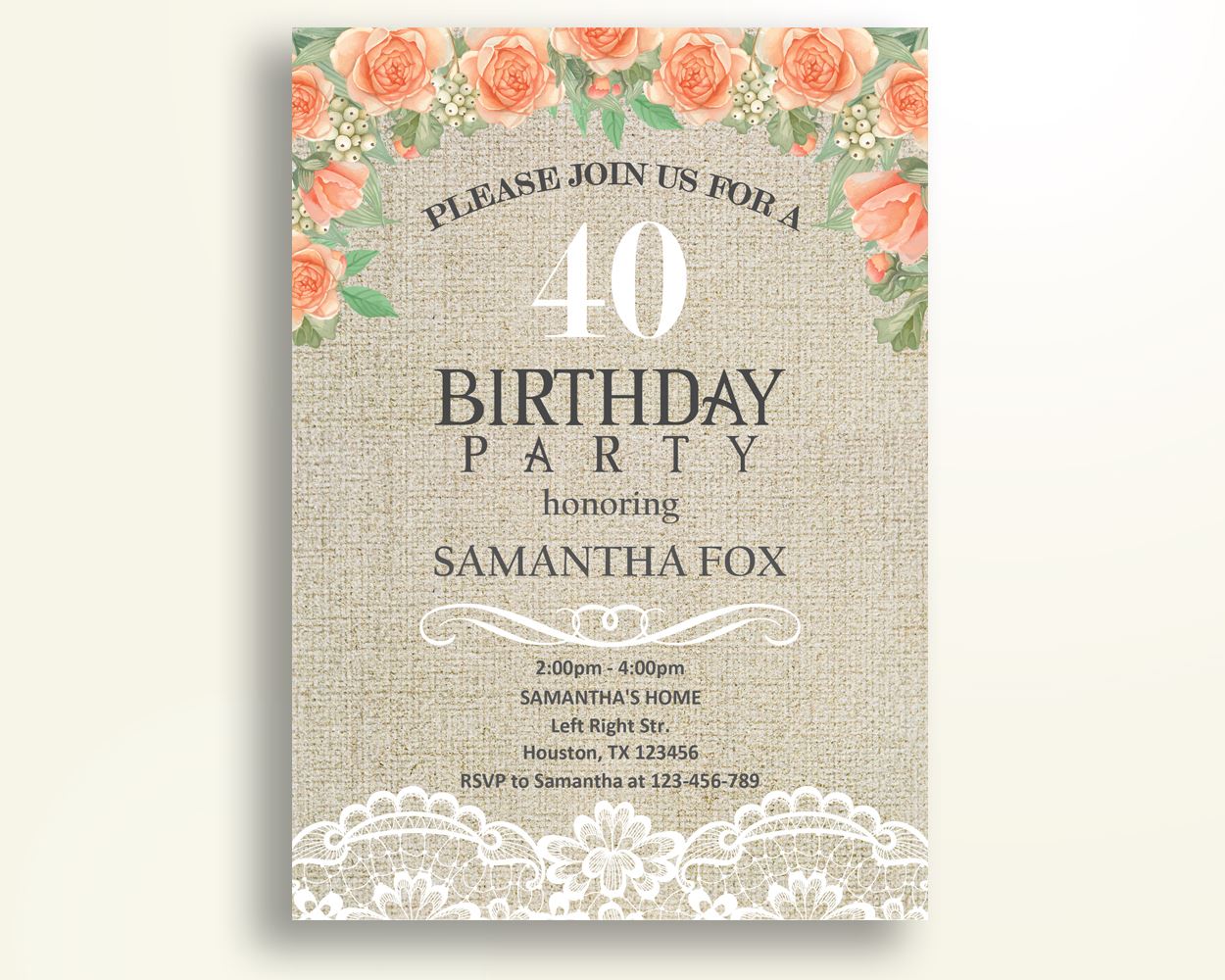 Shabby Chic Birthday Invitation Shabby Chic Birthday Party Invitation Shabby Chic Birthday Party Shabby Chic Invitation Girl IZZIB - Digital Product