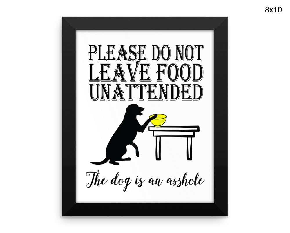 Asshole Dog Print, Beautiful Wall Art with Frame and Canvas options available Living Room Decor