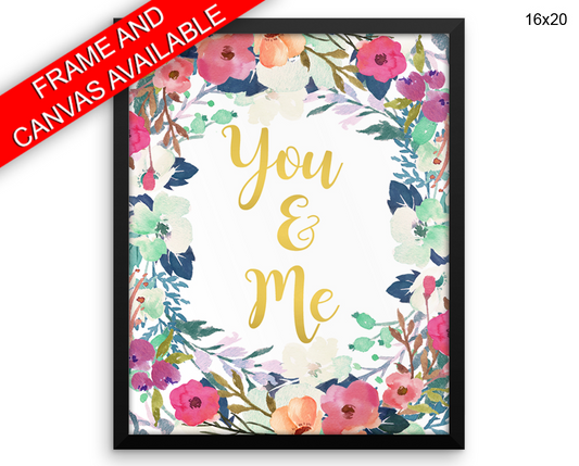 You And Me Print, Beautiful Wall Art with Frame and Canvas options available  Decor