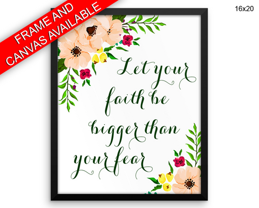 Faith Print, Beautiful Wall Art with Frame and Canvas options available Religious Decor