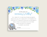 Blue Gray How Big Is Mommy's Belly Game, Elephant Blue Baby Shower Boy, Guess Mommys Belly Size, Mommy Tummy Game, Instant Download, ebl01
