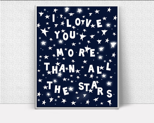 Stars Prints Wall Art Blue Digital Download Stars Nursery Art Blue Nursery Print Stars Instant Download Blue Frame And Canvas Available - Digital Download