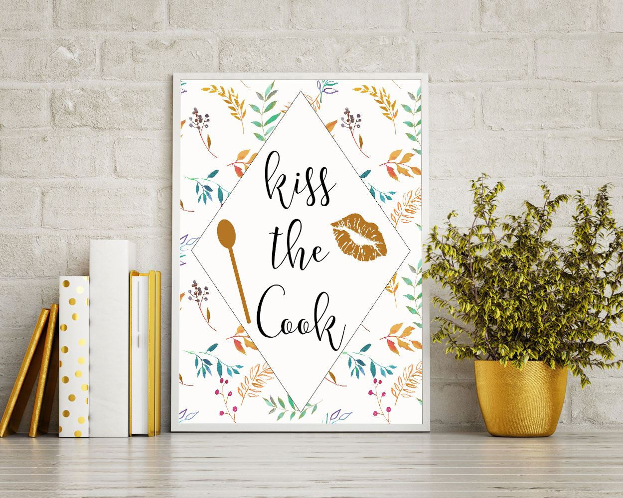 Wall Art Kiss The Cook Digital Print Kiss The Cook Poster Art Kiss The Cook Wall Art Print Kiss The Cook Kitchen Art Kiss The Cook Kitchen - Digital Download