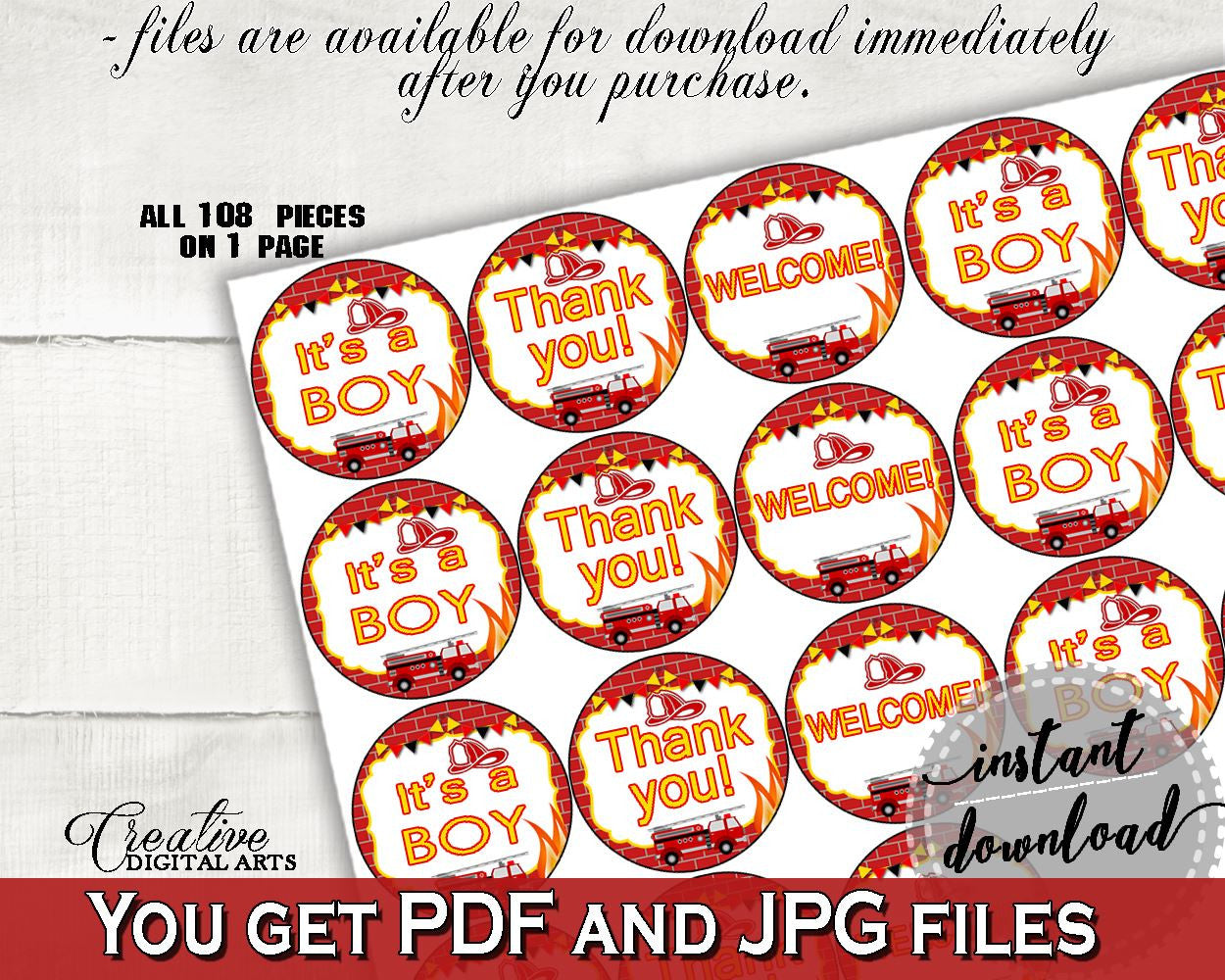 Hershey Kisses Baby Shower Hershey Kisses Fireman Baby Shower Hershey Kisses Red Yellow Baby Shower Fireman Hershey Kisses prints LUWX6 - Digital Product