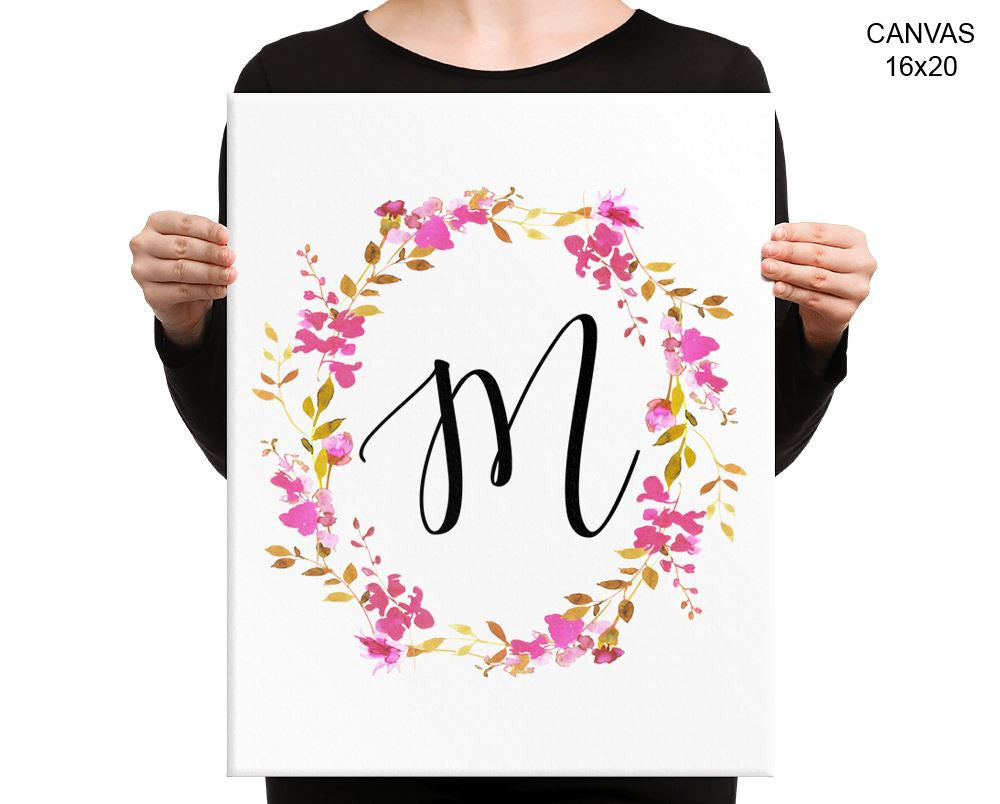 M Initial Print, Beautiful Wall Art with Frame and Canvas options available Letters Decor