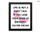 Drunk Print, Beautiful Wall Art with Frame and Canvas options available  Decor