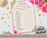 Roses On Wood Bridal Shower Word Scramble in Pink And Beige, letter reorder, plank shower, party planning, party stuff, party decor - B9MAI - Digital Product
