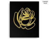 Golden Rose Print, Beautiful Wall Art with Frame and Canvas options available Fine Decor