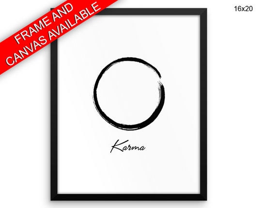 Karma Minimalism Print, Beautiful Wall Art with Frame and Canvas options available  Decor