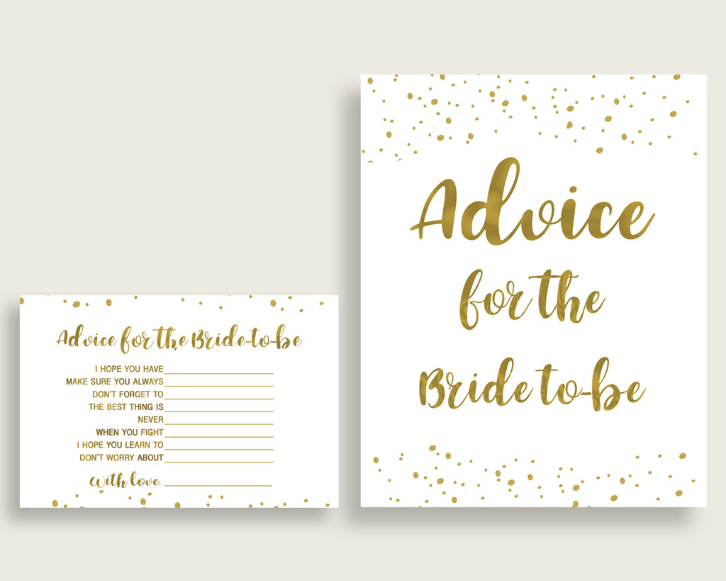 Advice Cards Bridal Shower Advice Cards Gold Bridal Shower Advice Cards Bridal Shower Gold Advice Cards Gold White party plan party G2ZNX