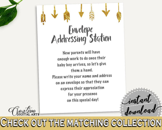 Envelope Addressing Baby Shower Envelope Addressing Gold Arrows Baby Shower Envelope Addressing Baby Shower Gold Arrows Envelope I60OO - Digital Product