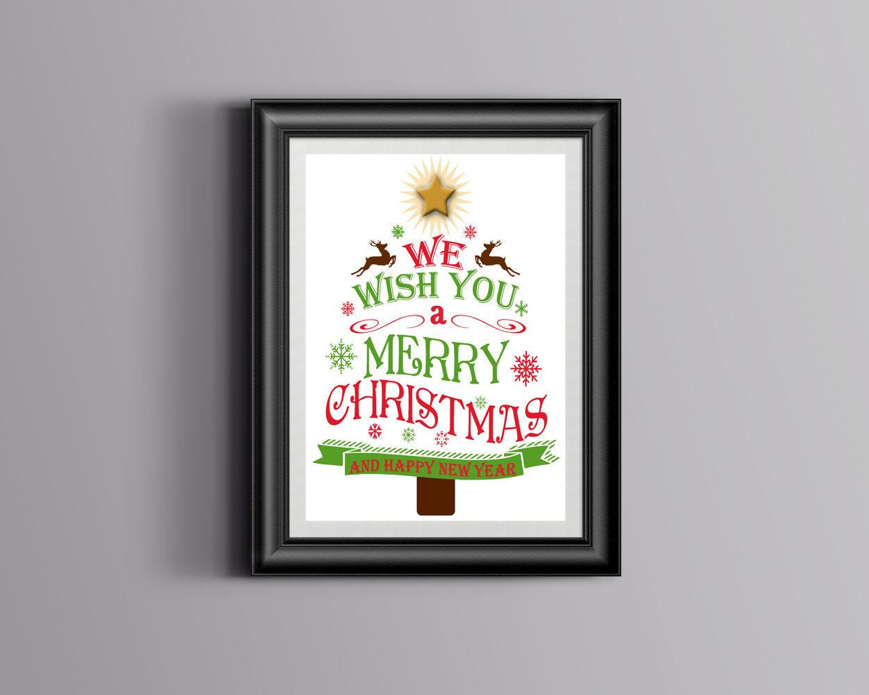 Wall Art Merry Christmas Digital Print Merry Christmas Poster Art Merry Christmas Wall Art Print Merry Christmas Christmas Art Merry tree - Digital Download