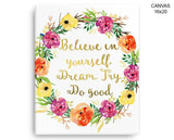 Believe Print, Beautiful Wall Art with Frame and Canvas options available Optimism Decor