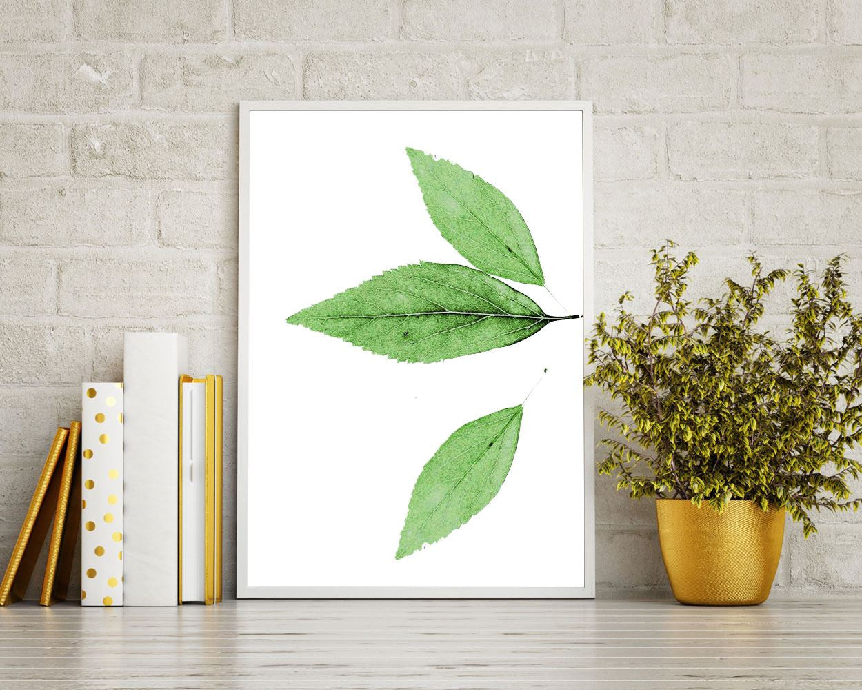 Wall Decor Leaf Printable Leaf Prints Leaf Sign Leaf Nature Art Leaf Nature Print Leaf Printable Art Leaf Home Decor Green Minimalistic - Digital Download