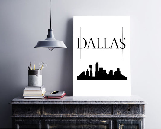 Wall Art Dallas Skyline Digital Print Dallas Skyline Poster Art Dallas Skyline Wall Art Print Dallas Skyline  Wall Decor Dallas Skyline - Digital Download